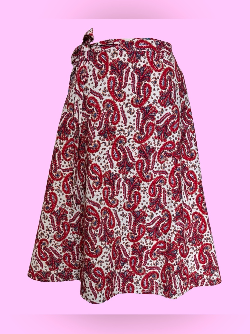 Women's Red Paisley Wrap Skirt